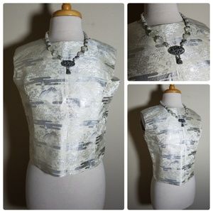 Kleinerts Vintage Formal Embroidered Top Necklace